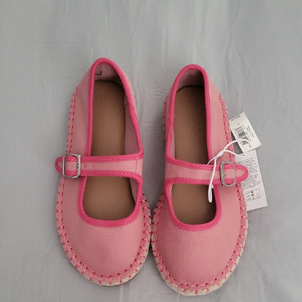 Old Navy Pink Mary Jane Canvas Flats with Buckle